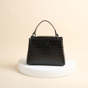 Classic Genuine Leather Stone Crocodile Pattern Portable Shell Shoulder Messenger Bag