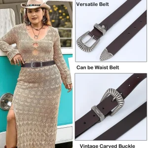 Casual Genuine Leather Waistband Plus Size Pin Buckle Jeans Pants Dress Belts