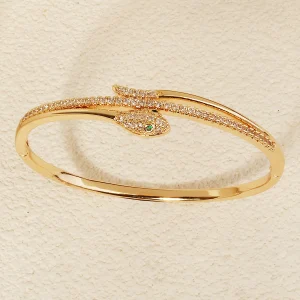 Animal Pattern Stainless Steel Zirconia Prong Setting Bracelet