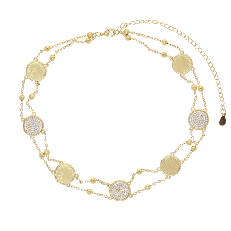 Classic Zircon Heart Bling Popular Round Zircon Paved Necklace - Image 2