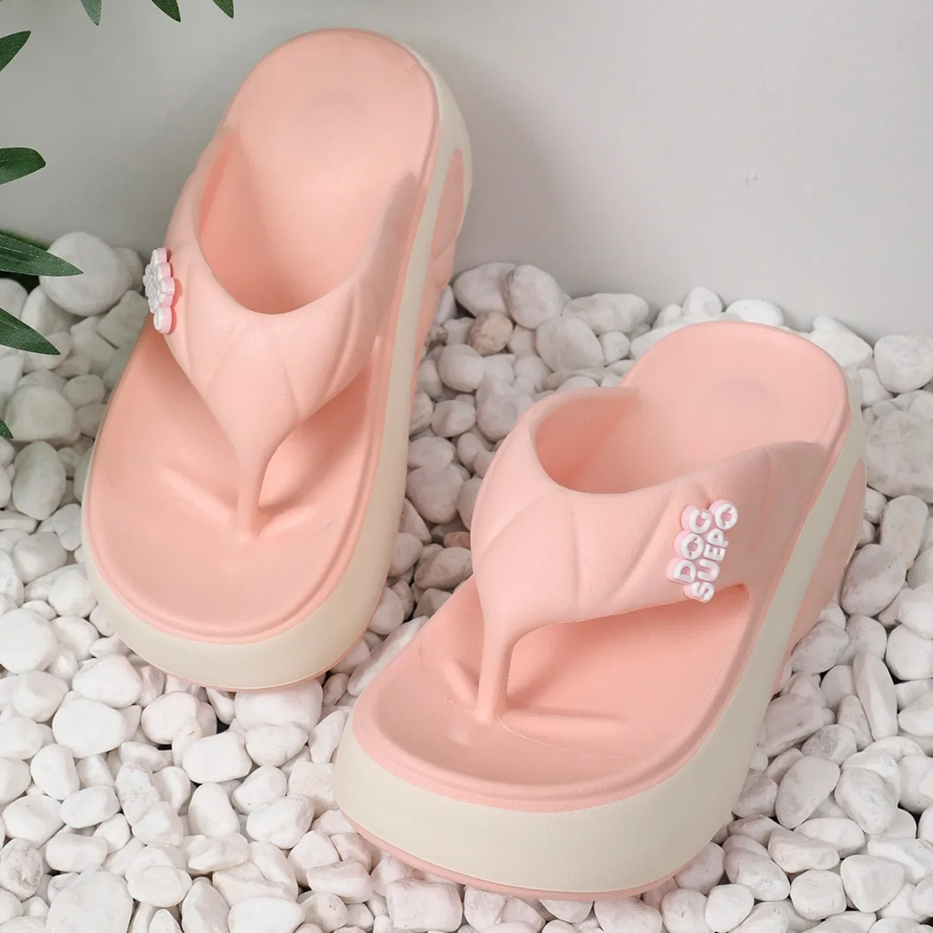 Comfortable Lightweight Shallow Outdoor Beach Style Platform Flip Flops Slippers - Image 14