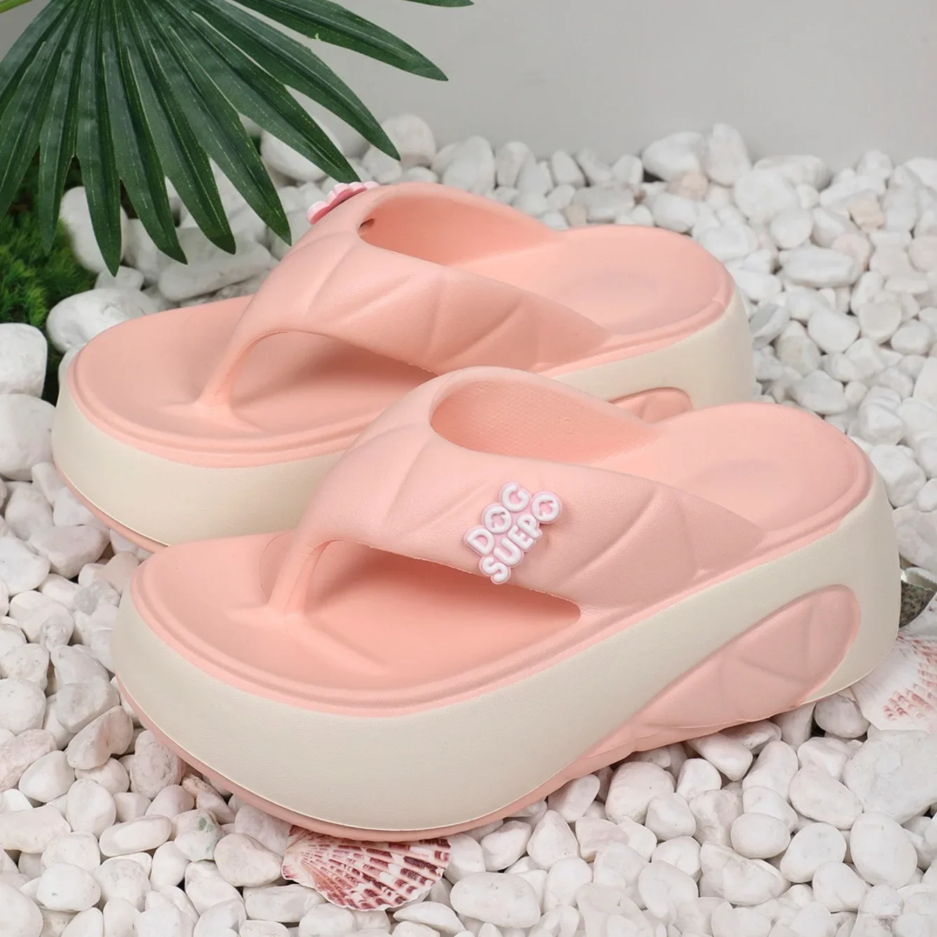 Comfortable Lightweight Shallow Outdoor Beach Style Platform Flip Flops Slippers - Image 13