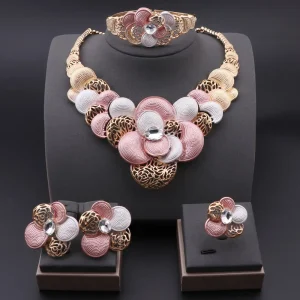 Crystal Flower Zinc Alloy Design Wedding Party Jewelry Sets
