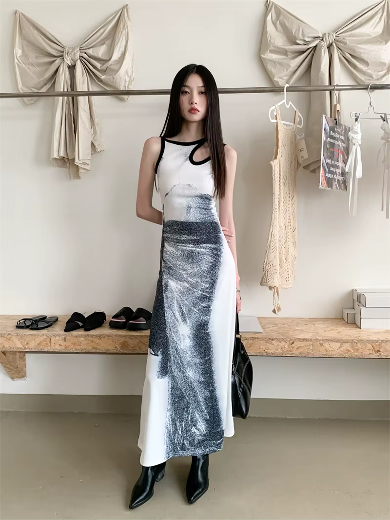 Cut Out Designer Sleeveless A Line Tunics Bodycon Maxi Dress