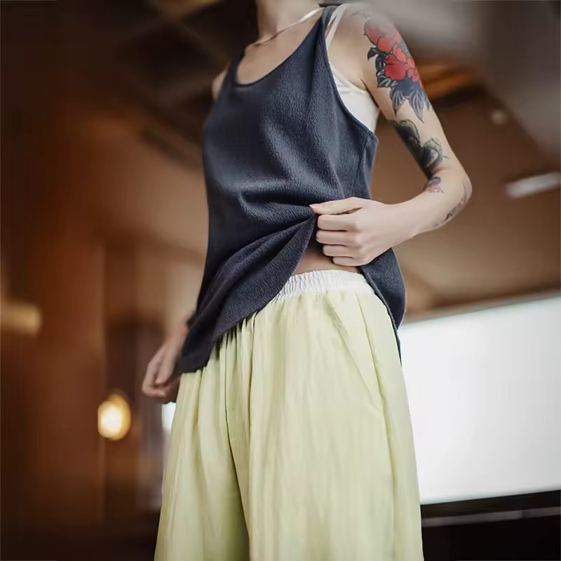 Casual Elastic Waist Color-Block Dance UV-Proof Sun Protection Joggers Pants - Image 5