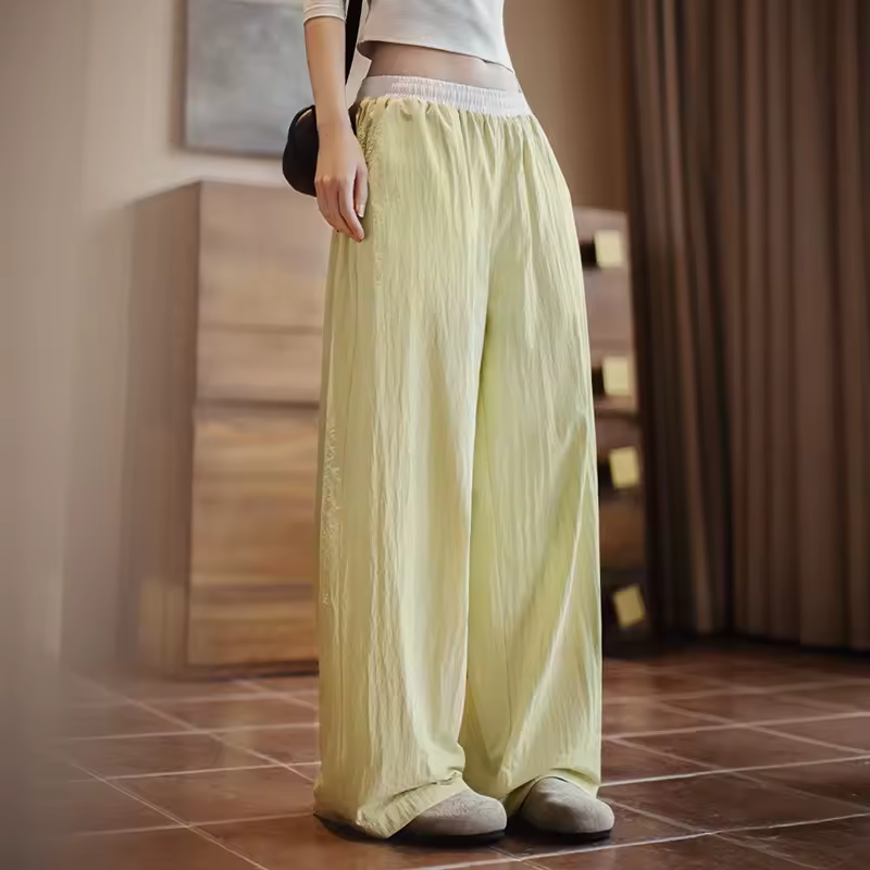 Casual Elastic Waist Color-Block Dance UV-Proof Sun Protection Joggers Pants - Image 2