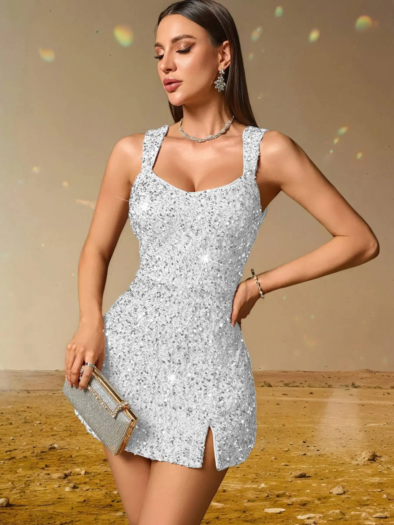 Elegant Backless Sequin Cocktail Party Short Birthday Evening Dresses - Image 8
