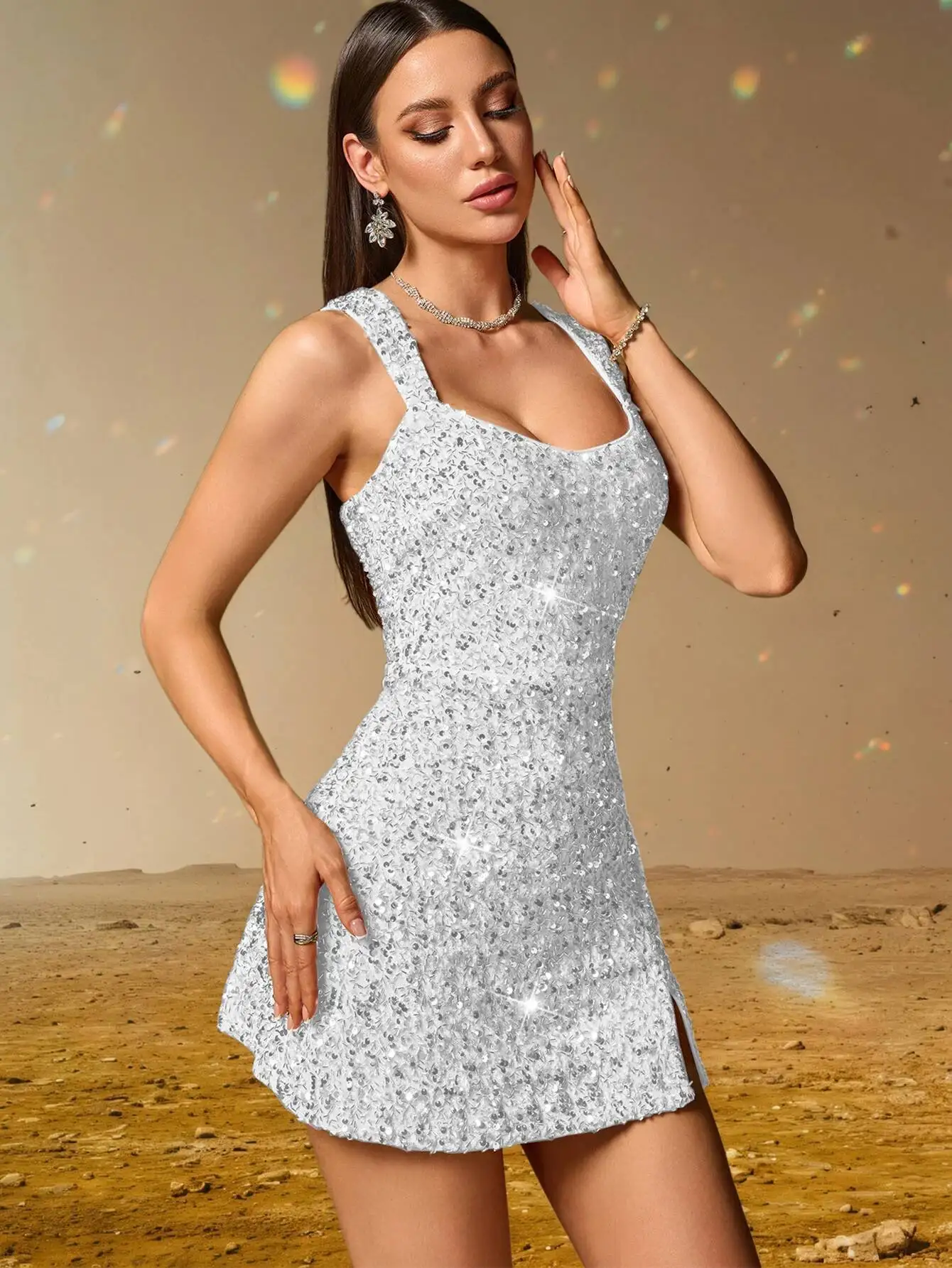 Elegant Backless Sequin Cocktail Party Short Birthday Evening Dresses - Image 9