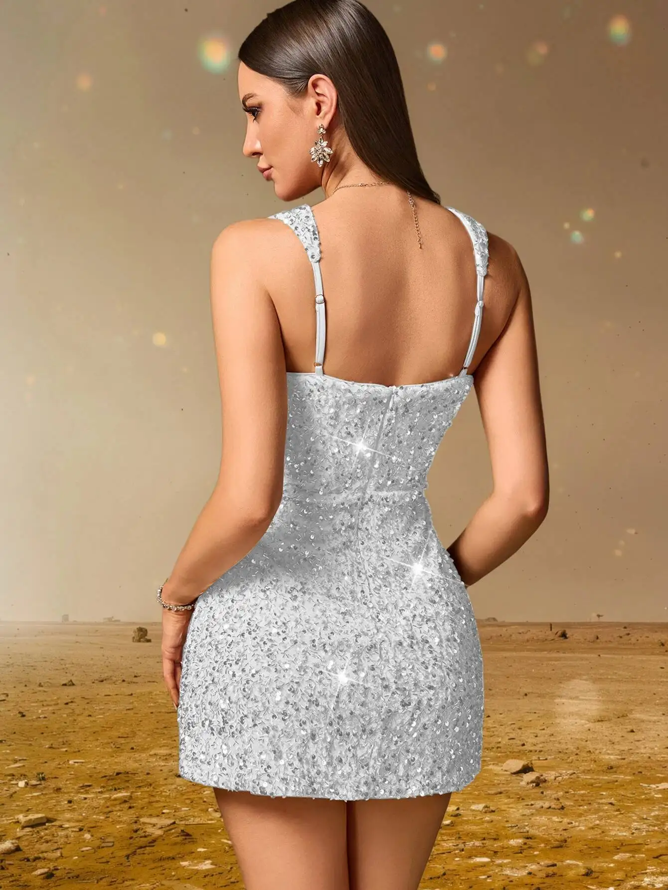 Elegant Backless Sequin Cocktail Party Short Birthday Evening Dresses - Image 11