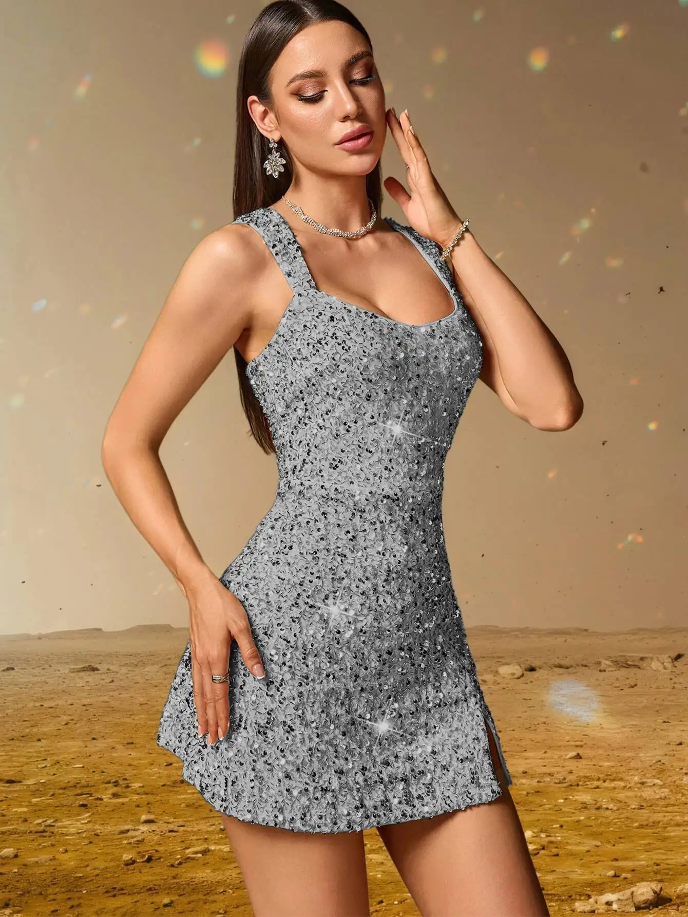 Elegant Backless Sequin Cocktail Party Short Birthday Evening Dresses - Image 28