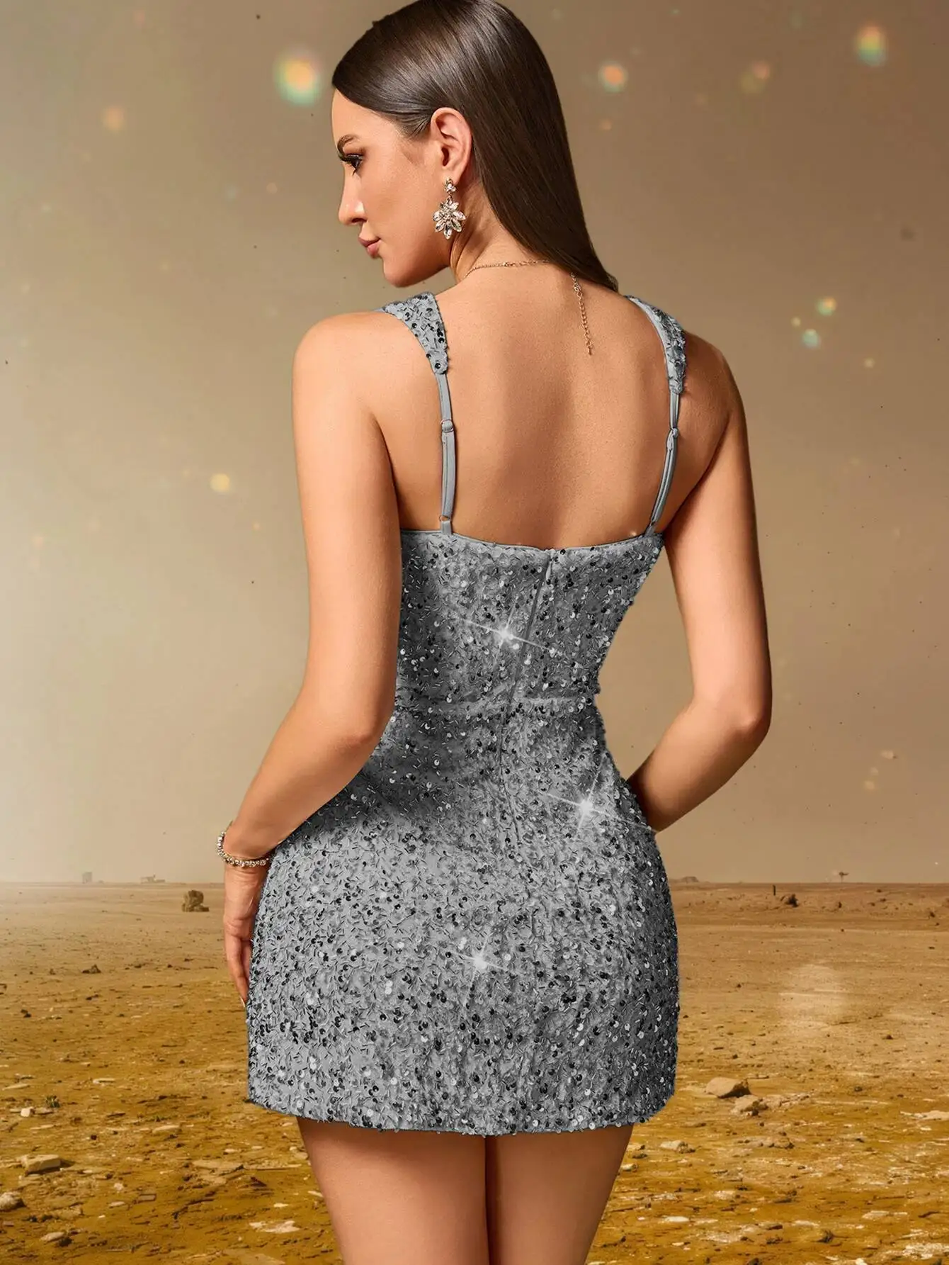 Elegant Backless Sequin Cocktail Party Short Birthday Evening Dresses - Image 30