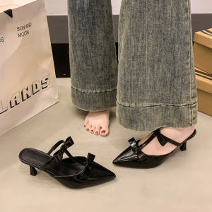 Elegant Butterfly-knot Party Cover Toe High Heels Sandal