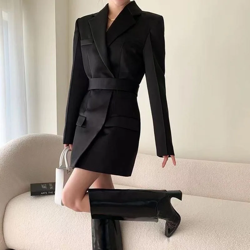 Elegant Chic Office Style High End Waist Slight Stretch Slim Blazer - Image 8