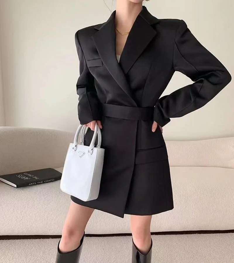 Elegant Chic Office Style High End Waist Slight Stretch Slim Blazer - Image 4