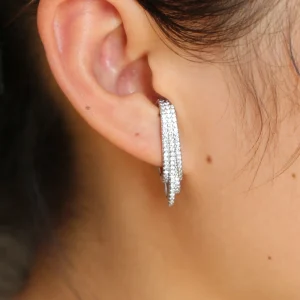 Elegant Design Long Top Botton Ear Studs Copper Lead Nickle Free Dazzling Chic Earrings