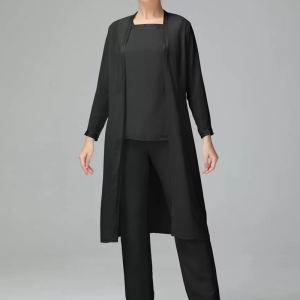 Elegant Fashion Square Neck Long Sleeves Two-piece Wedding Guest Dresses