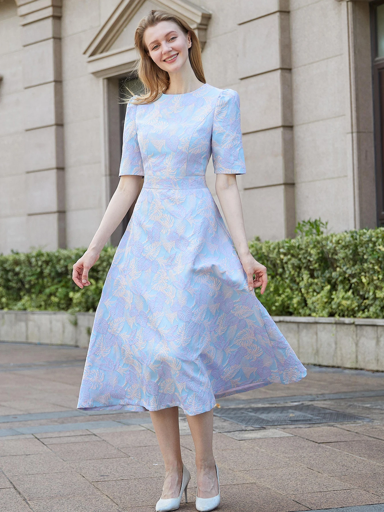 Elegant Flower Casual O-Neck Temperament Evening Party Dresses - Image 2