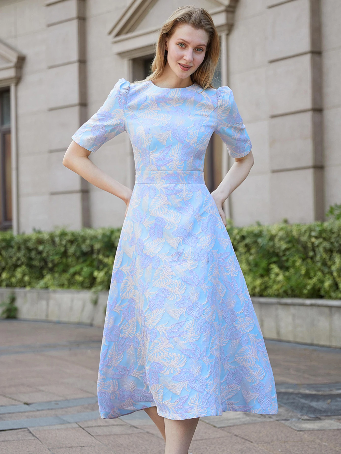 Elegant Flower Casual O-Neck Temperament Evening Party Dresses - Image 5
