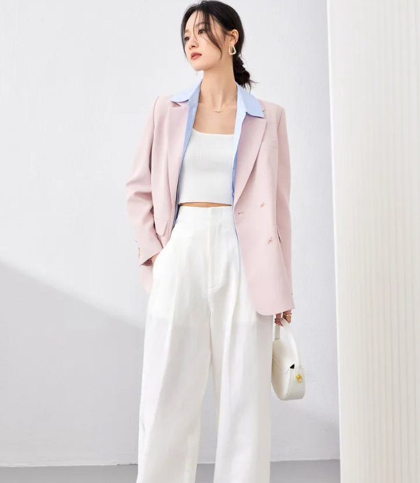 Elegant Formal Notch Collar Loose Office Style Outerwear Blazer - Image 2