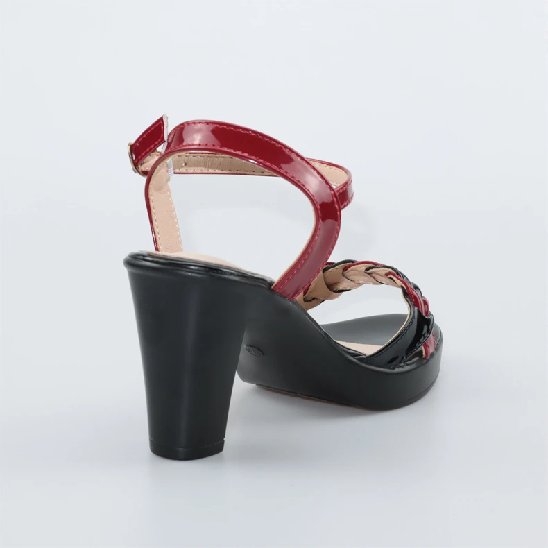 Elegant High Quality Leather Platform Open Toe High Heels Sandals - Image 11