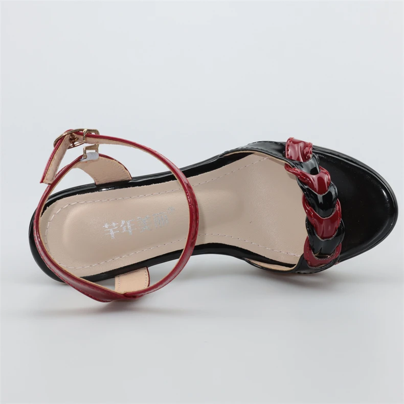 Elegant High Quality Leather Platform Open Toe High Heels Sandals - Image 7