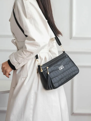 Elegant Mom Bag Crocodile Cross Border Small Square Versatile Large Capacity Messenger Crossbody Bag - Image 2