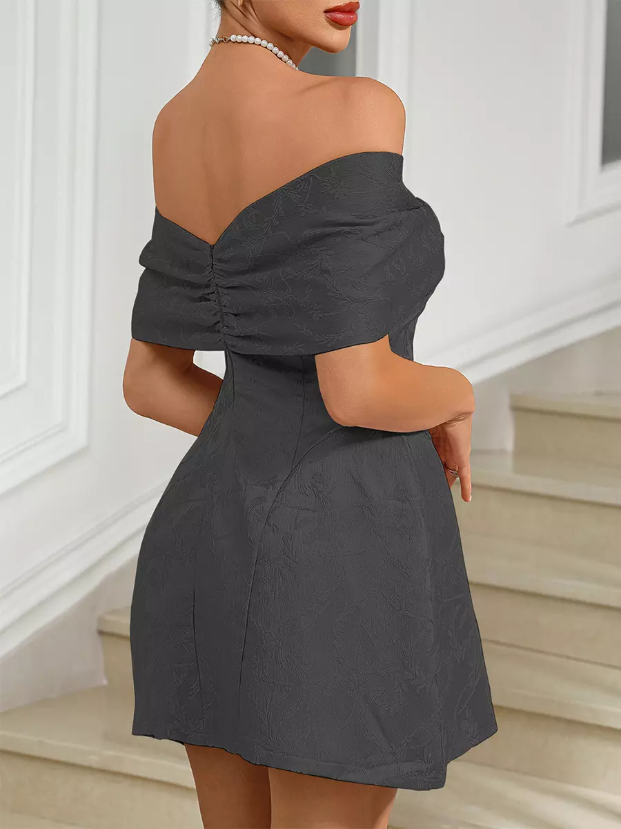 Elegant Off-Shoulder Backless Zipper Party Mini Party Dress - Image 10