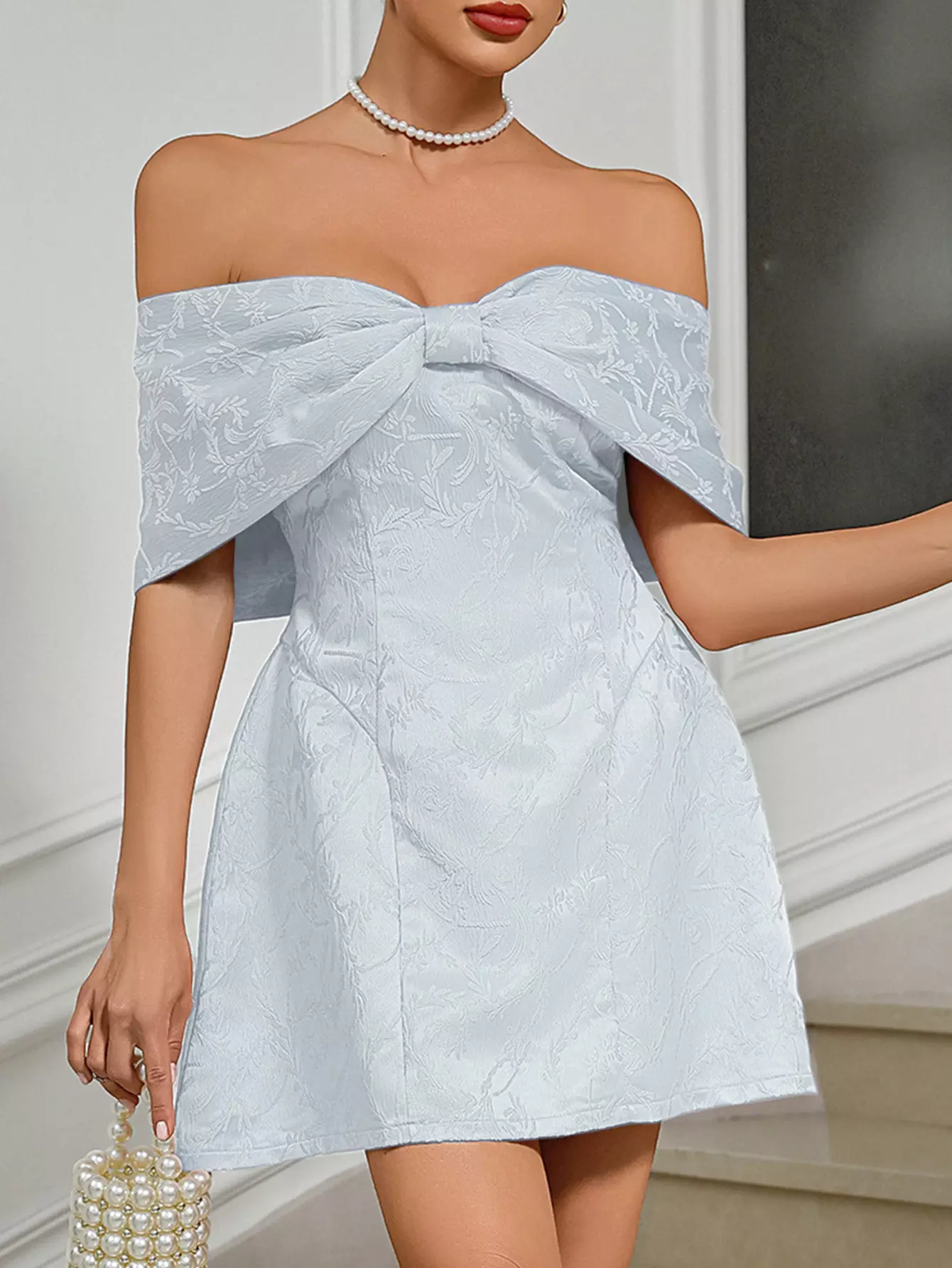 Elegant Off-Shoulder Backless Zipper Party Mini Party Dress - Image 11