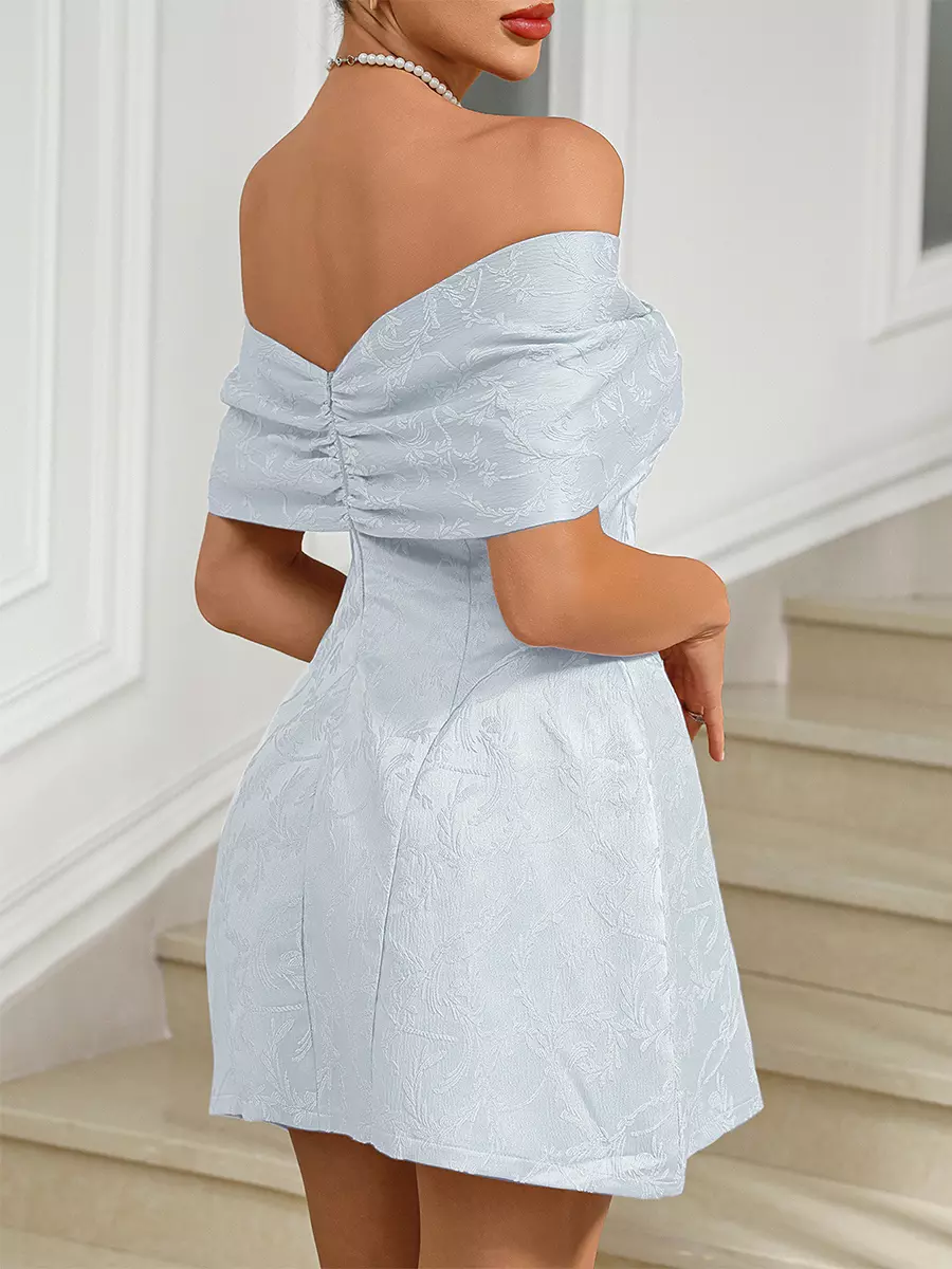 Elegant Off-Shoulder Backless Zipper Party Mini Party Dress - Image 12