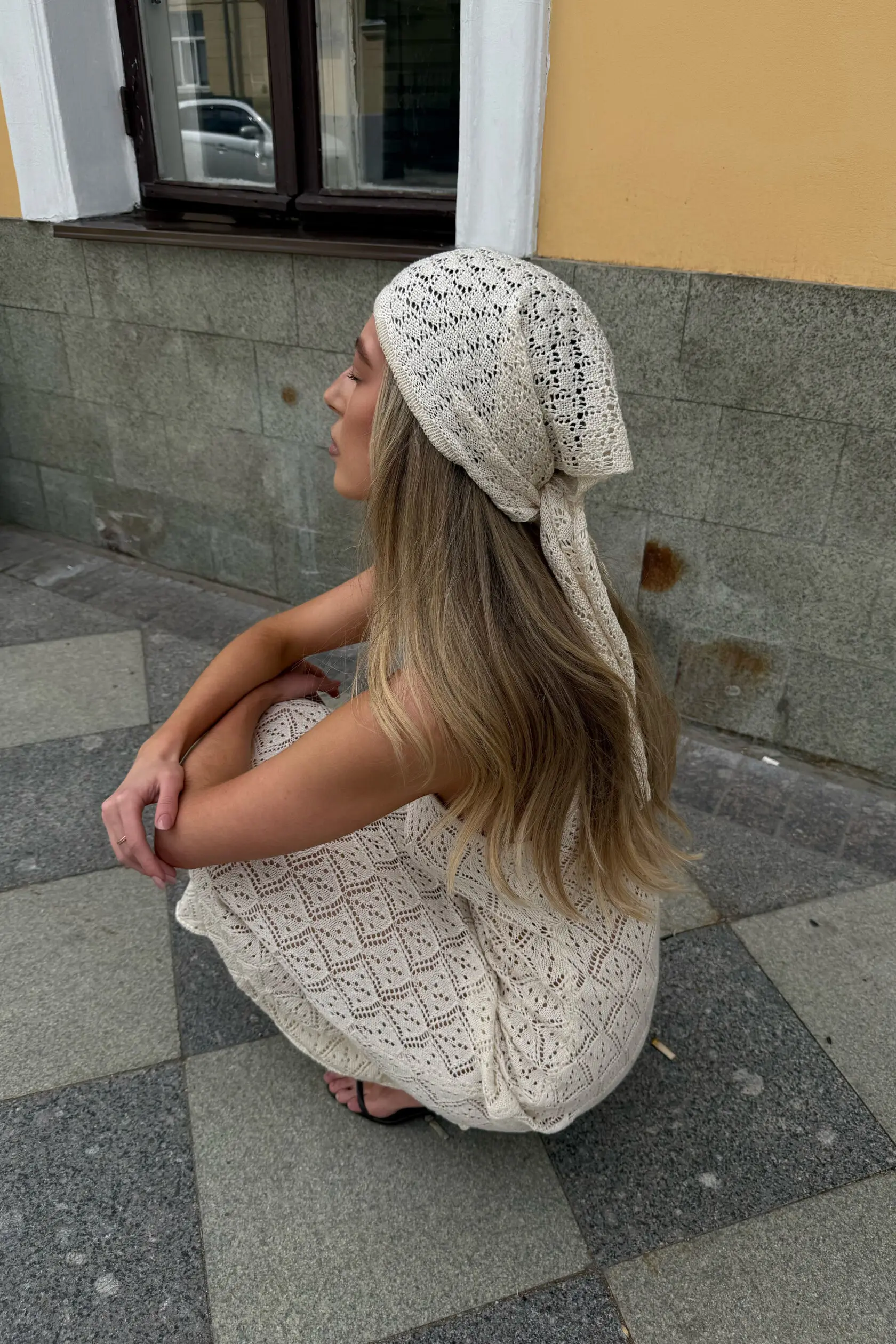 Elegant Round Neck Sleeveless Knit Slim Vacation Beach Wear Maxi Dresses - Image 8