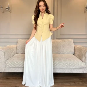 Elegant Sleeve Stand Collar Single Breasted Waist Slim Blazer