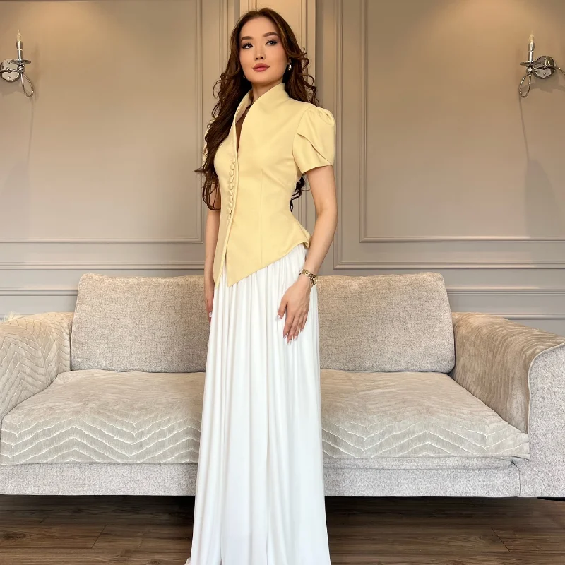 Elegant Sleeve Stand Collar Single Breasted Waist Slim Blazer - Image 2