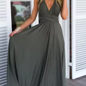 Elegant Sleeveless Strapped Party Birthday Vestidos Maxi Dress
