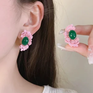 Elegant Style Cute Flower Trendy Delicate Zinc Alloy Plant Temperament Earring