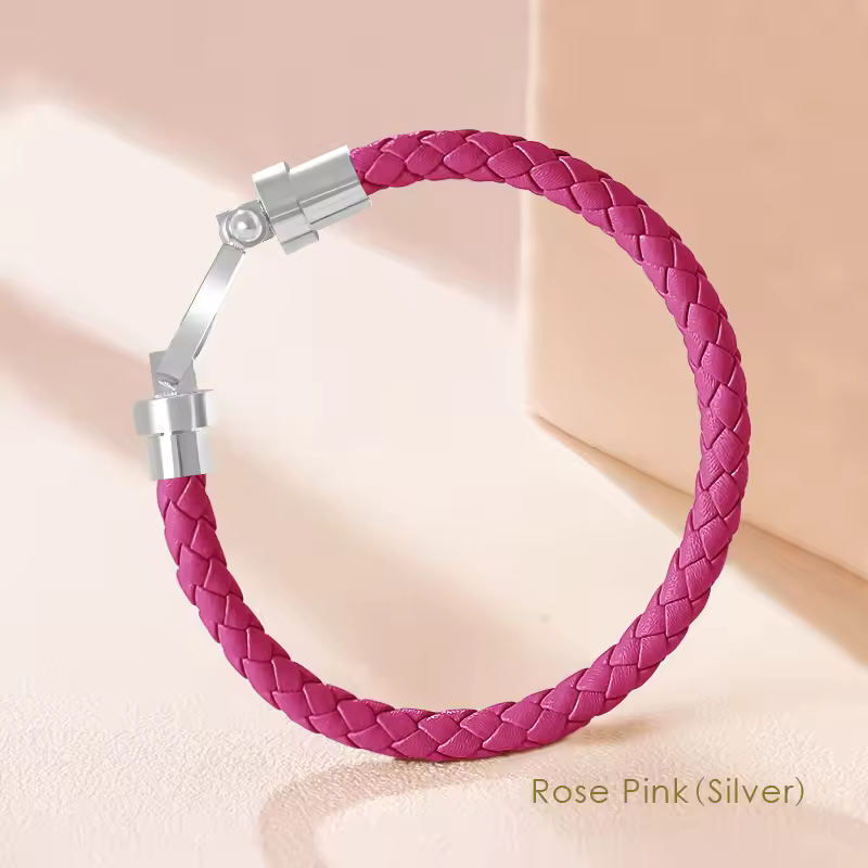 Elegant Style Genuine Braided Leather Rope Chain Simple U-shaped Couples Bracelets