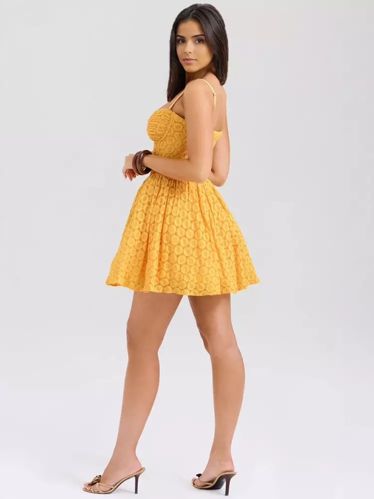 Elegant Sweetheart Neckline Backless Graduation Dating Lace Sundress - Image 5