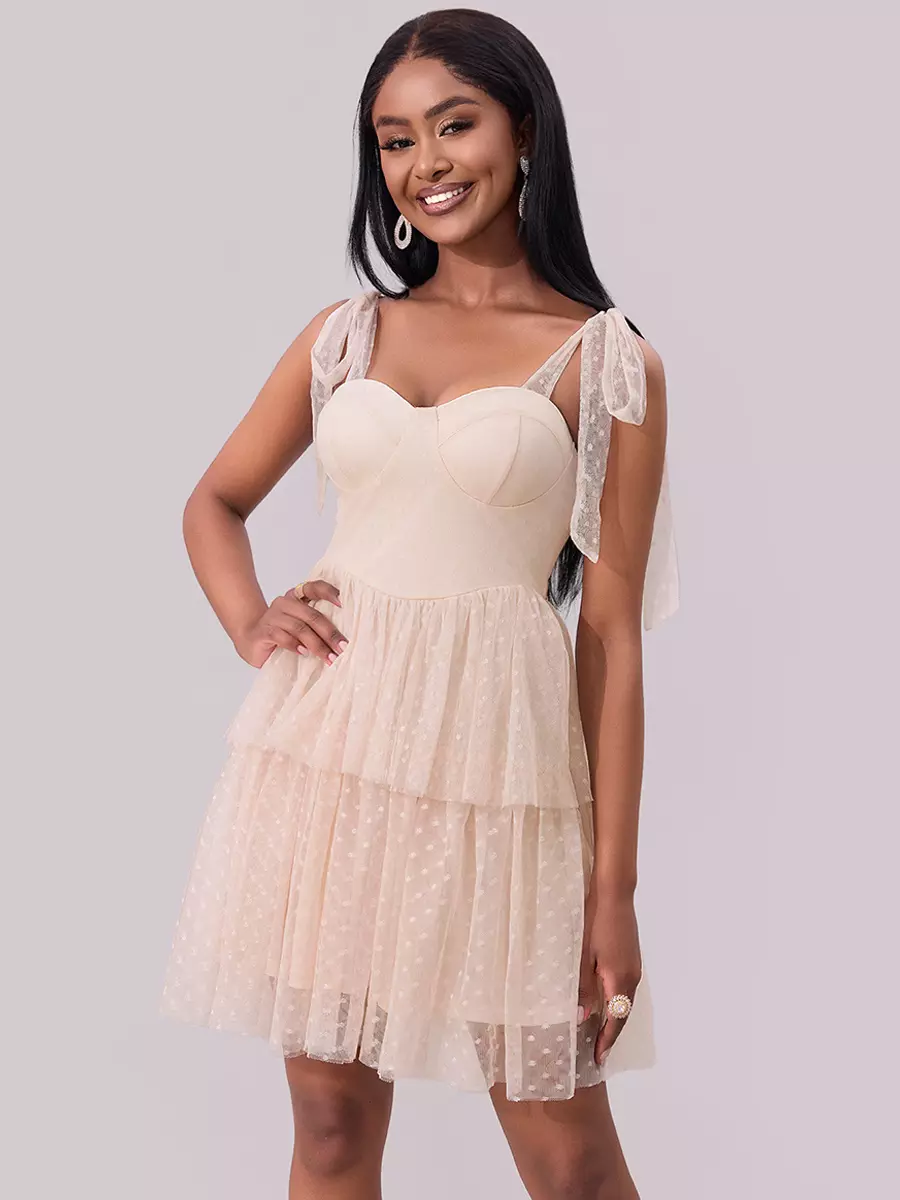 Elegant Sweetheart Neckline Layered Mini Party Dating Dress