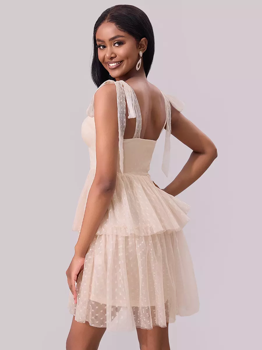 Elegant Sweetheart Neckline Layered Mini Party Dating Dress - Image 6