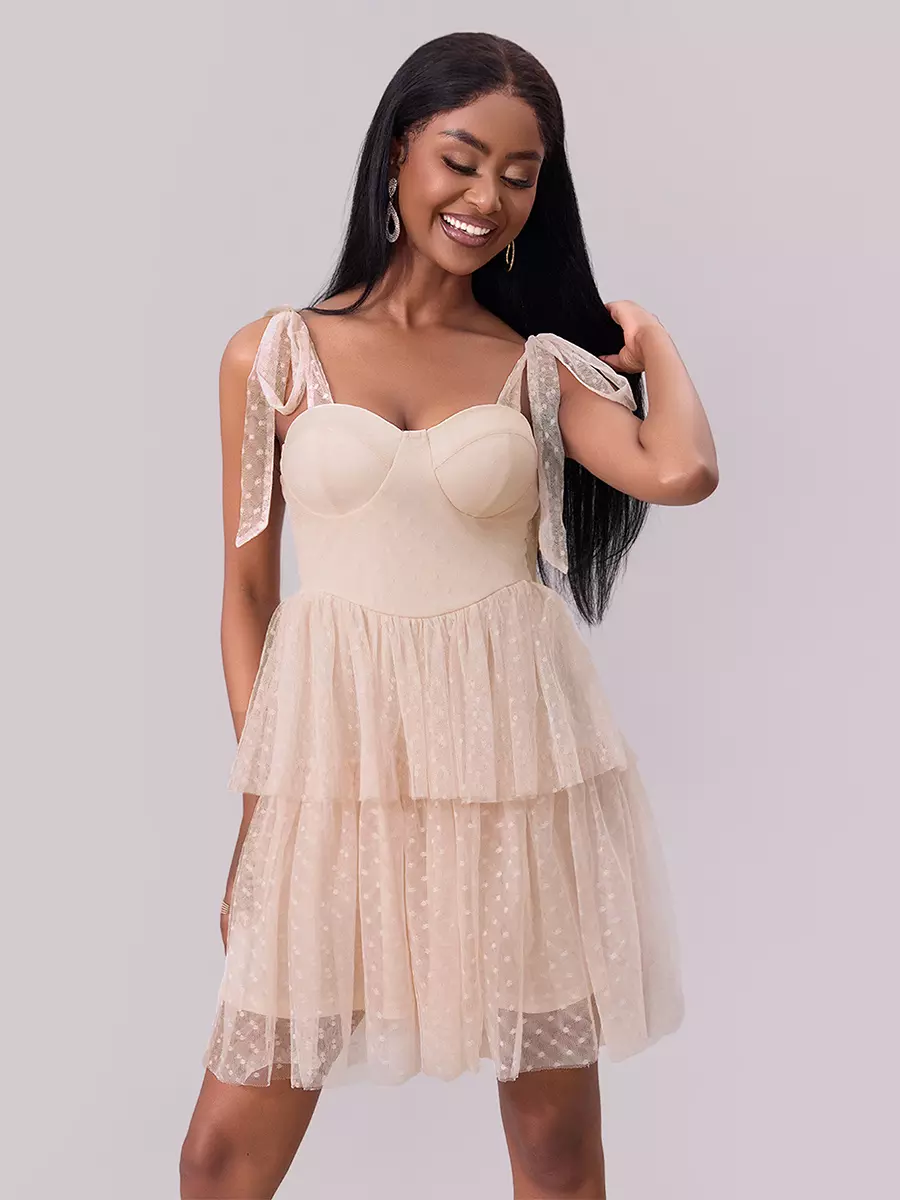 Elegant Sweetheart Neckline Layered Mini Party Dating Dress - Image 3