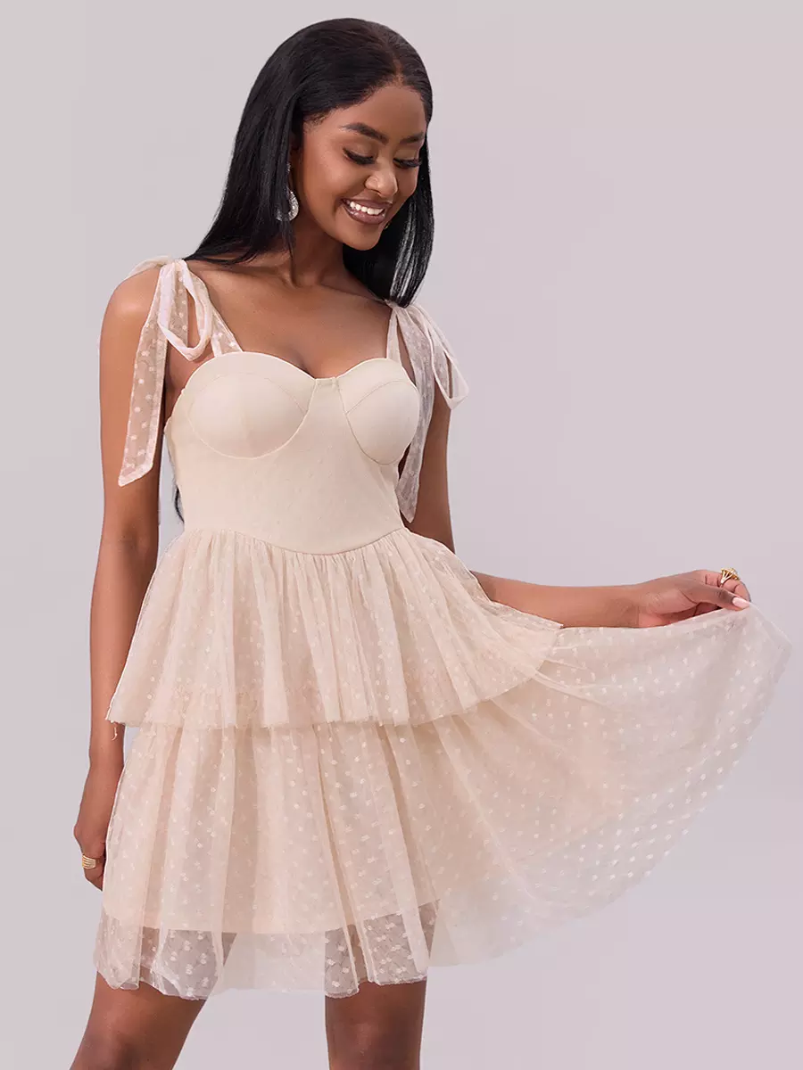 Elegant Sweetheart Neckline Layered Mini Party Dating Dress - Image 2