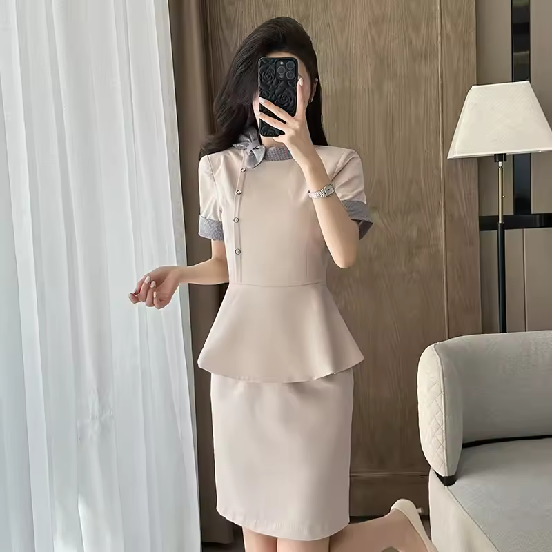 Elegant Temperament Office Style Blazer And Skirt Two Piece Set