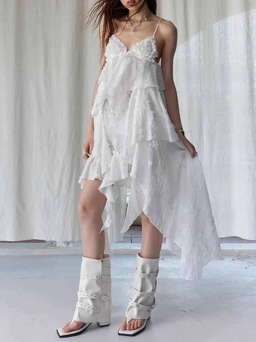 Elegant V Neck Sleeveless High Waist Temperament Minimalist Dress