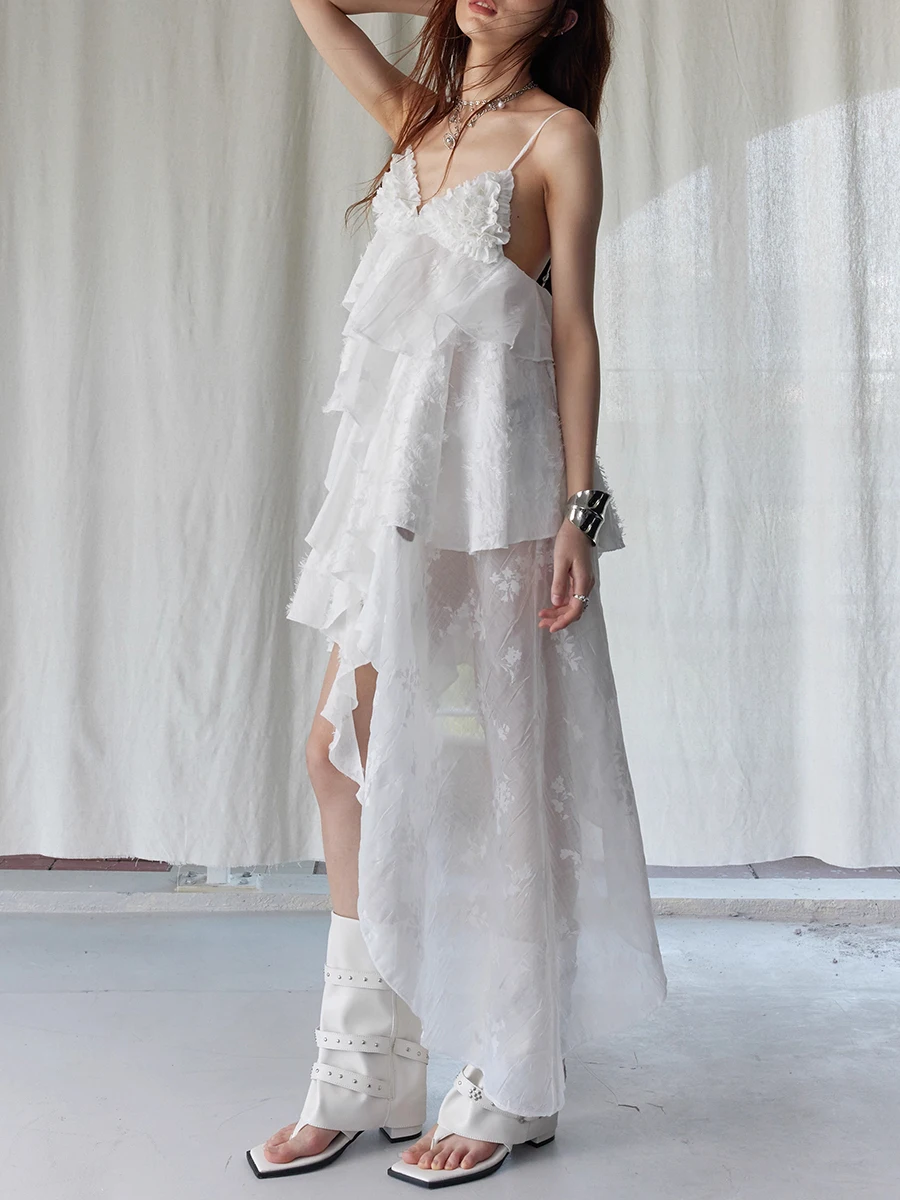 Elegant V Neck Sleeveless High Waist Temperament Minimalist Dress - Image 6