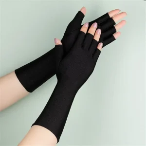 Elegant Wrist Solid Mittens Sunscreen Protection Half Finger Sleeves Long Gloves