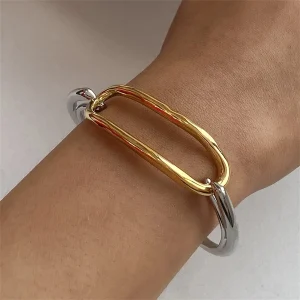 Exclusive Design Personalized Stainless Steel Hollow Plated Wrist Cuff Bangle Bracelet