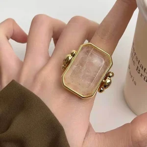 Exquisite Personality Zinc Alloy Trend Vintage Exaggerate Rectangle Ring