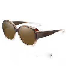Fashion Round Polarized Cover Over Myopia Prescription Sunglasses