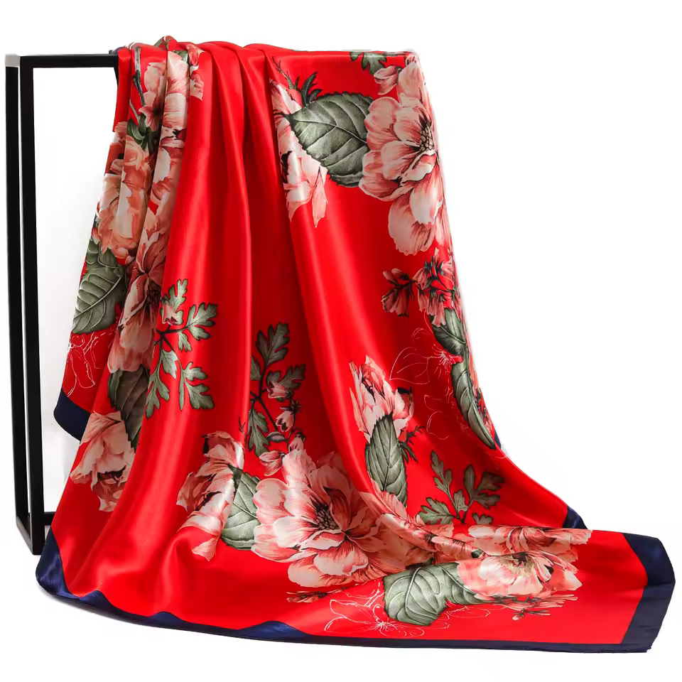 Feeling Hair Neck Square Brand Office Bandanna Muffler Waiter Flight Attendants Handkerchief Rings wrap Scarf Silk 