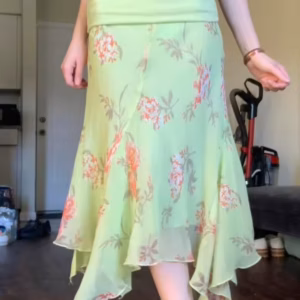 Flower Print Irregular Low Waist Elegant Retro Design Chic Long Skirts