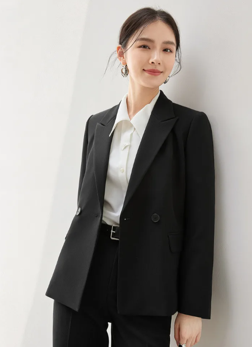 Formal Office Style Blazer And Ankle-length Pencil Pant 2 Piece Sets - Image 3